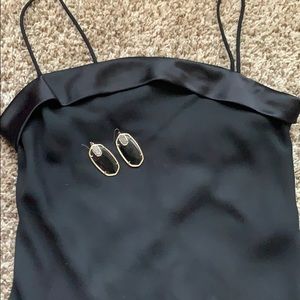 Slinky black dress with silk detail